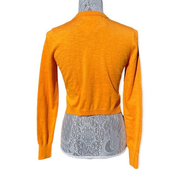 FREE PEOPLE FP Beach Womens Crew Neck Crop Sweater Top in Golden Orange Size XS - Picture 2 of 8